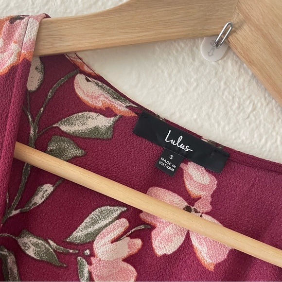 Lulus September Sunsets Burgundy Floral Print Wrap Maxi Dress - Picture 6 of 6